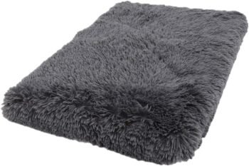Plush Square Dog Bed Deep Sleep Pet Cushion Warm Puppy Cat Mattress for Indoor Use Soft Durable Cloth Material Cozy Non Slip Cushion for Dogs and Cats Dark Gray S