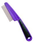 Flea Comb with Rubber Handle, Flea and Tick Combs for Dogs & Cats, Fine Tooth Dog Comb for Grooming (Purple)