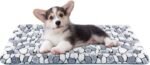 Dog Crate Pad Bed Mat Reversible (Cool & Warm), Sleeping Mat Dog Bed for Crate for Small Dogs and Cats, Machine Washable Crate Beds, Grey