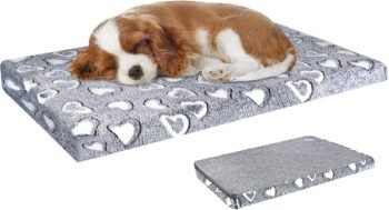 Reversible Cool and Warm Dog Bed Mat for Crates - Stylish Pad With Waterproof Inner Linings and Removable Machine Washable Cover, Firm Support for Small to XX-Large Dogs, Grey