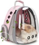 Cat Carrier Backpack, Bubble Expandable Backpack Carrier, Pets and Small Dogs,Airline-Approved, Designed for Travel, Hiking, Walking & Outdoor Use (Front Expandable-Pink)