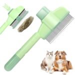 Pet Hair Removal Comb One-Click Self-Cleaning Grooming Brush, De-Shedding Comb for Short & Long Hair, Pet Grooming Supplies for Cats & Dogs