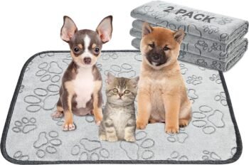 Reusable Puppy Pads, 2 Pack Washable Pee Pads for Dogs, Waterproof Non Slip Wee Wee pad, Absorbent and Leakproof Training Mats for Potty, Crate, Playpen, Bed, Sofa, 18"x 24"