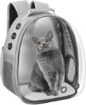 Cat Carrier Backpack, Pet Carrier Backpack Front Pack for Small Medium Cat Puppy Dog Carrier Backpack Bag Space Capsule, Airline-Approved Pet Carrier for Travel Hiking Walking Camping (Grey)